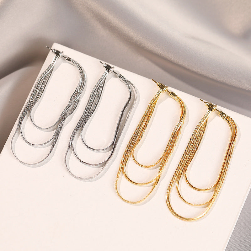 Soft Chain Tassel Earrings