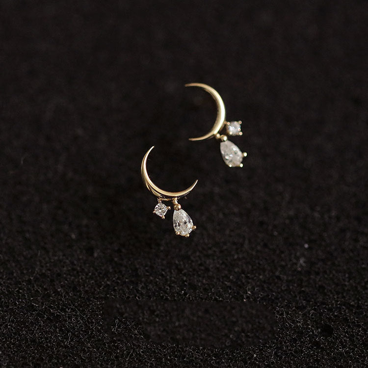 925 Sterling Silver Mini Moon Earrings