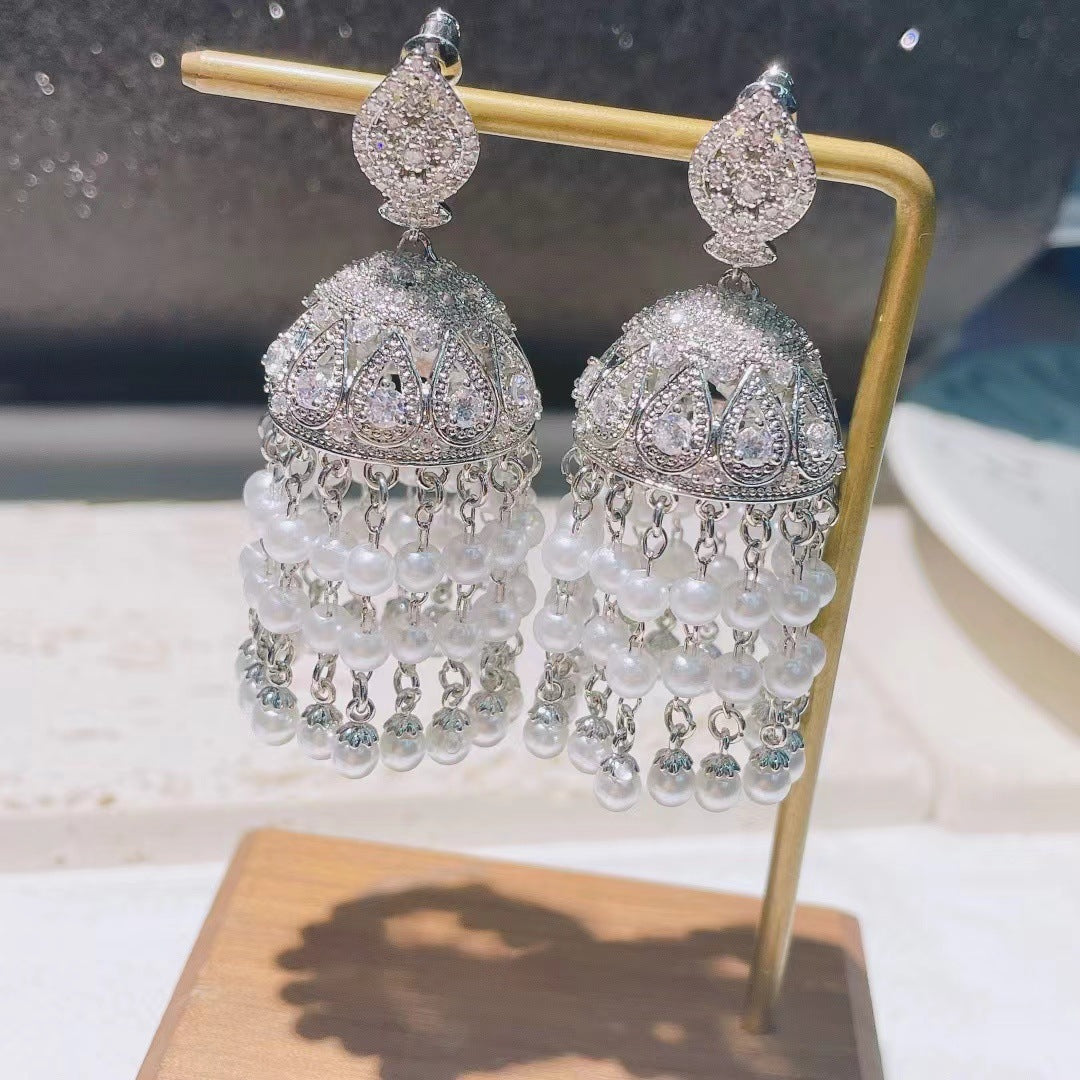Heavy Duty Vintage Pearl Tassel Earrings