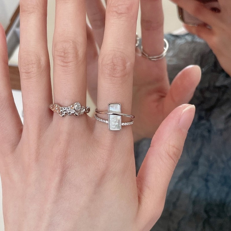 Silver Simple Unique Adjustable Ring