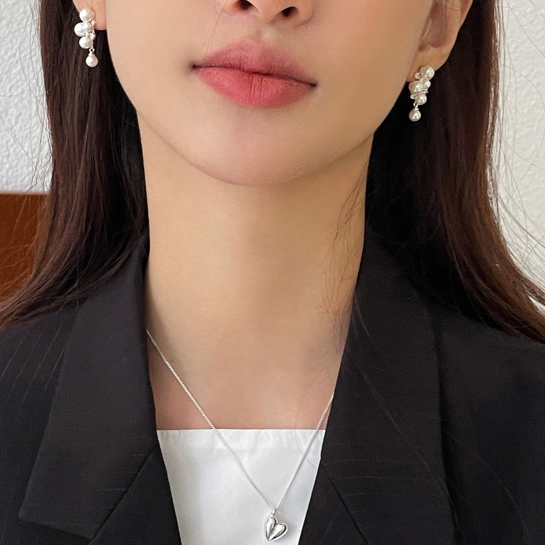 Pearl Zirconia Stud Earrings