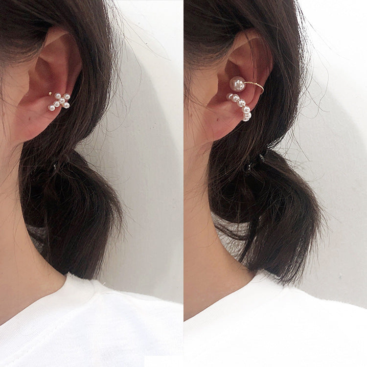 Pearl Three Pieces Ear Cuff Set
