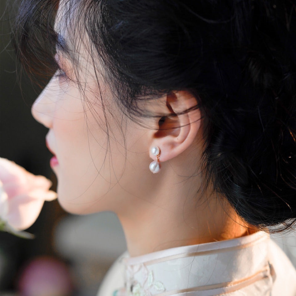 Pink Freshwater Pearl Earrings