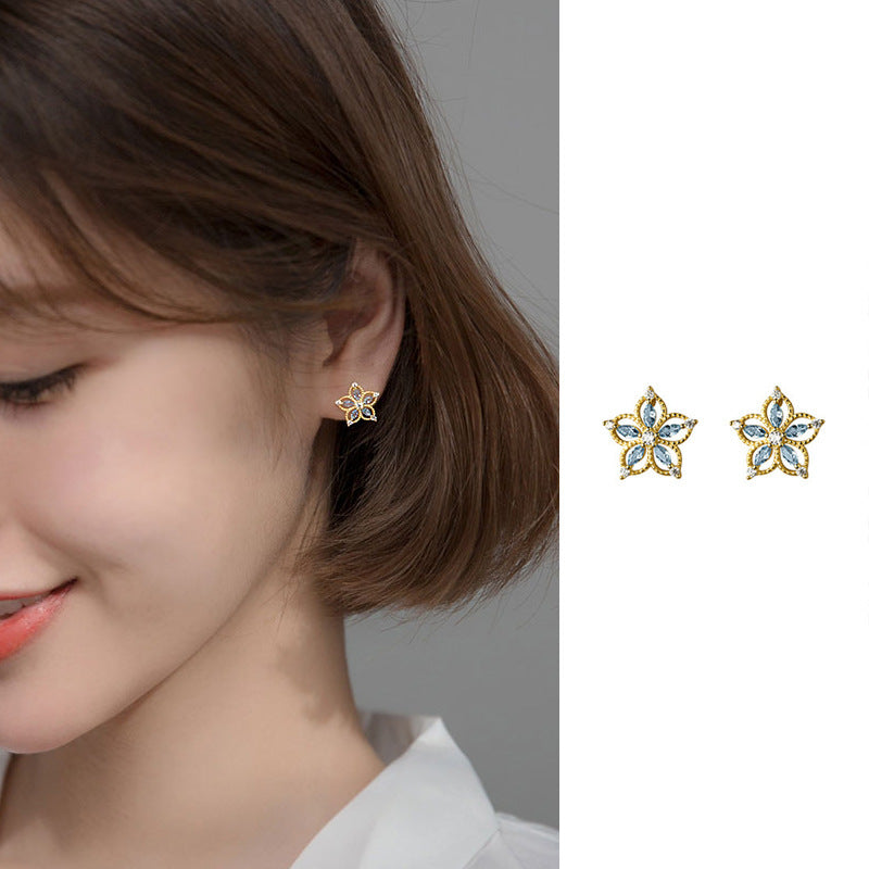 Sterling Silver Sapphire Orchid Earrings