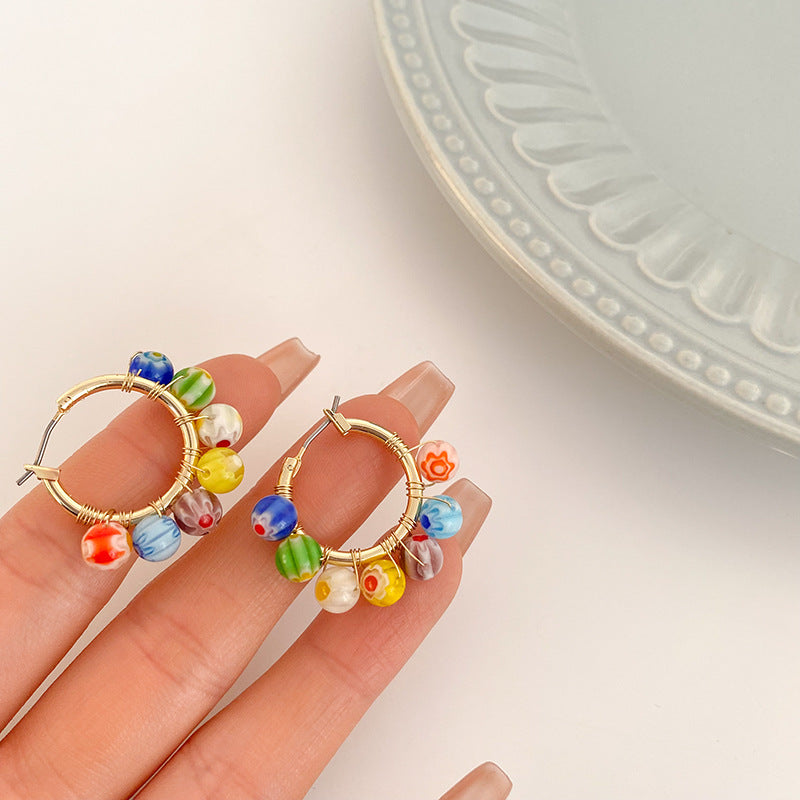 Candy Coloured Beaded Earrings