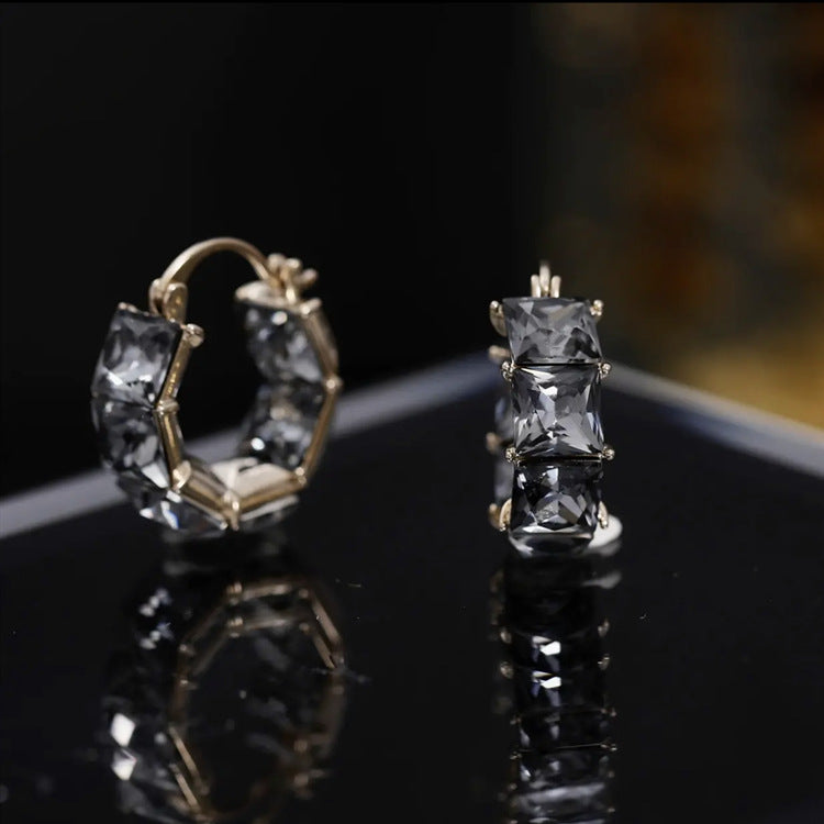 Grey Crystal Earrings