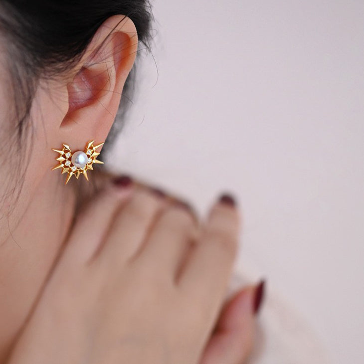Sunburst' Pearl Earrings