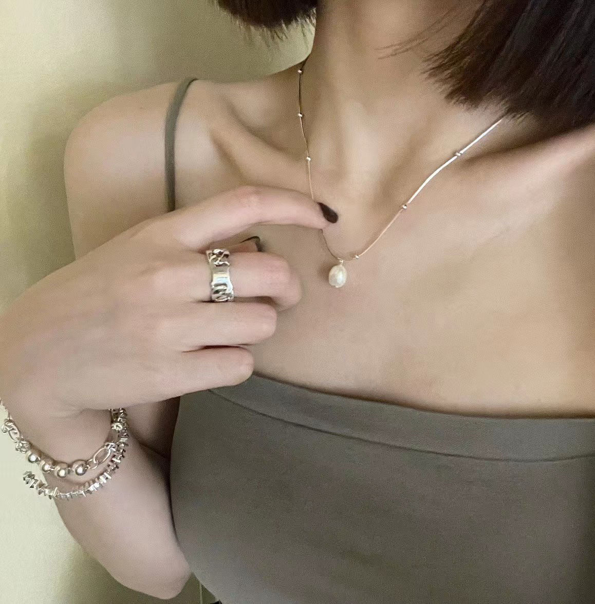 925 Silver Natural Pearl Necklace