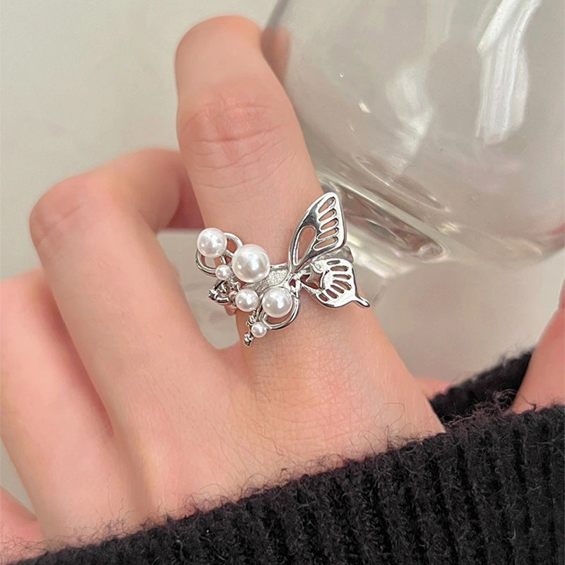 Butterfly Pearl Art Ring