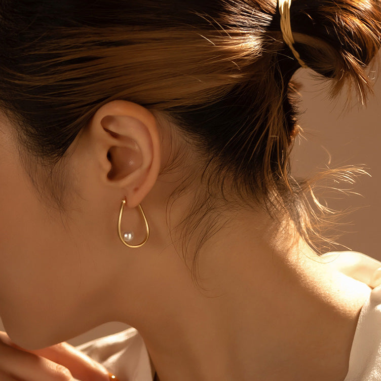 Pearl Hoop Earrings