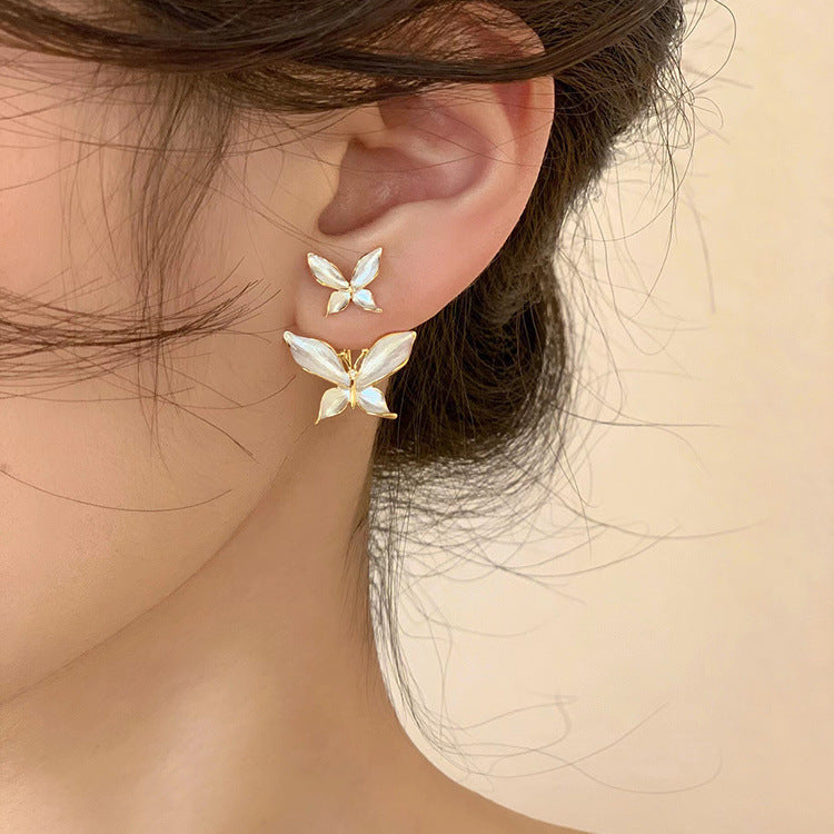 White Butterfly Earrings