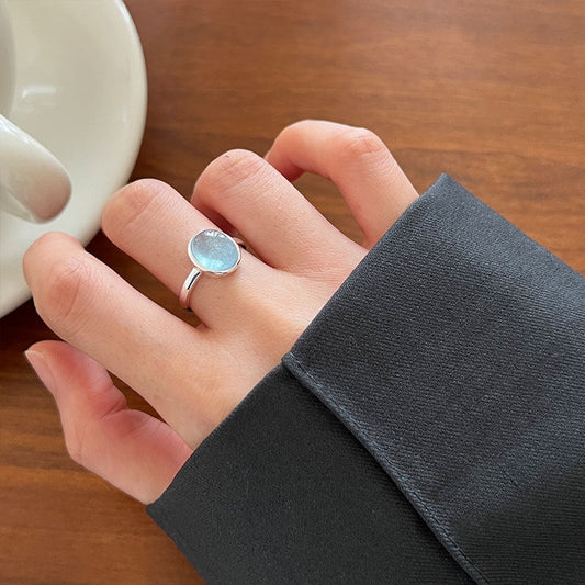 Aquamarine Sterling Silver Ring