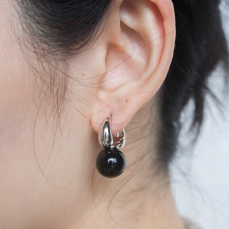 Natural Tiger Eye / Onyx Earrings
