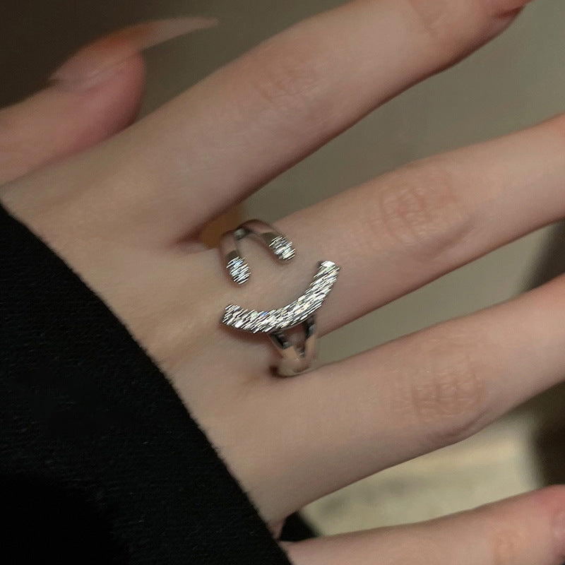 Smiling Zirconia Adjustable Ring