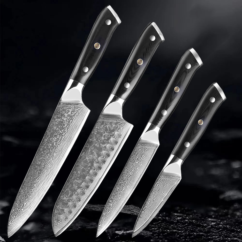 Akarui (あかるい) Japanese Santoku Chef Knife with Ebony Handle