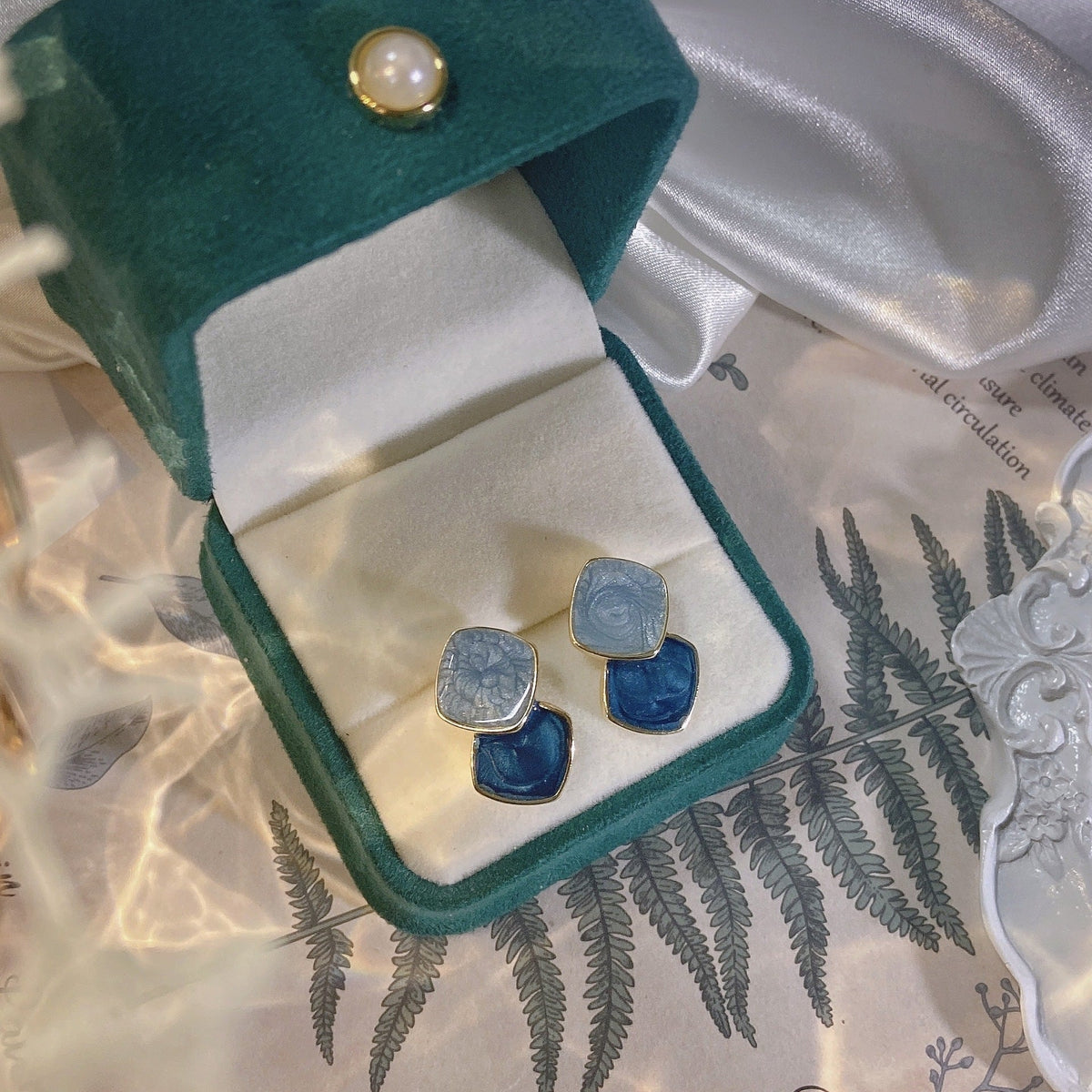 Oil Paint" Blue Earrings