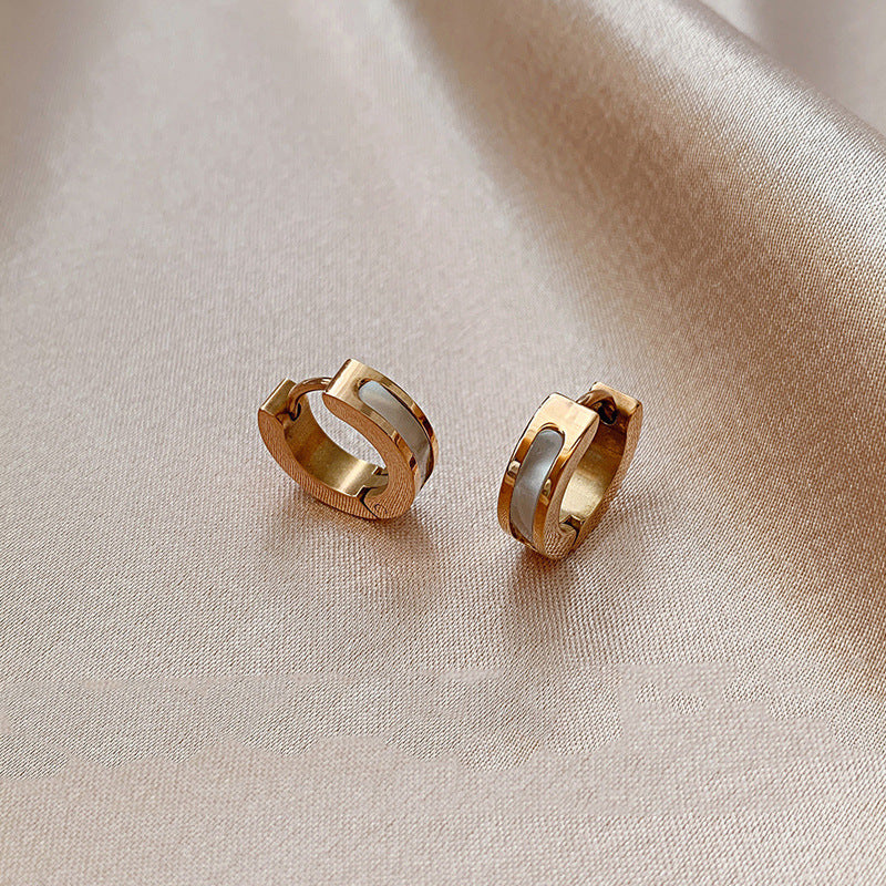 Geometric Metal Seashell Earrings