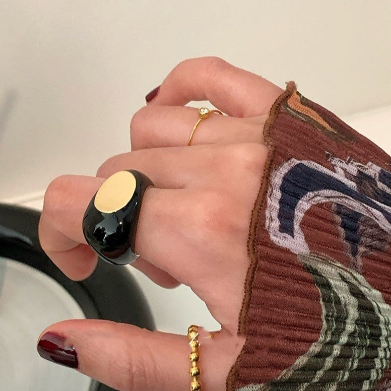 Enamel Drip Glaze Ring