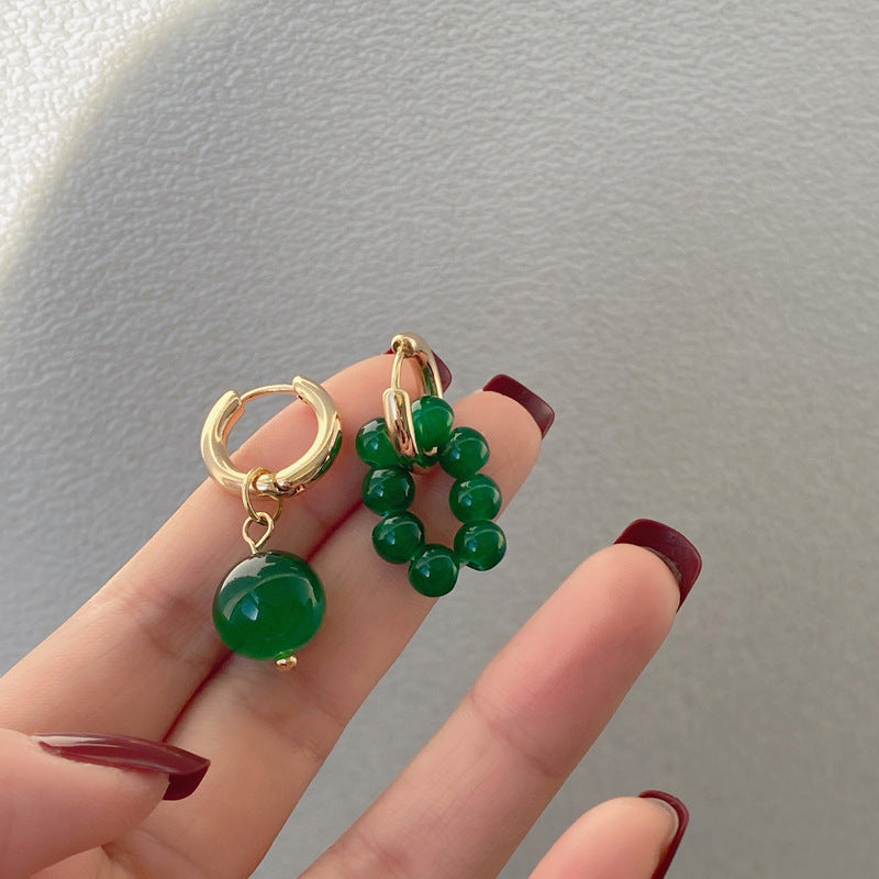 Vintage Green Beaded Earrings