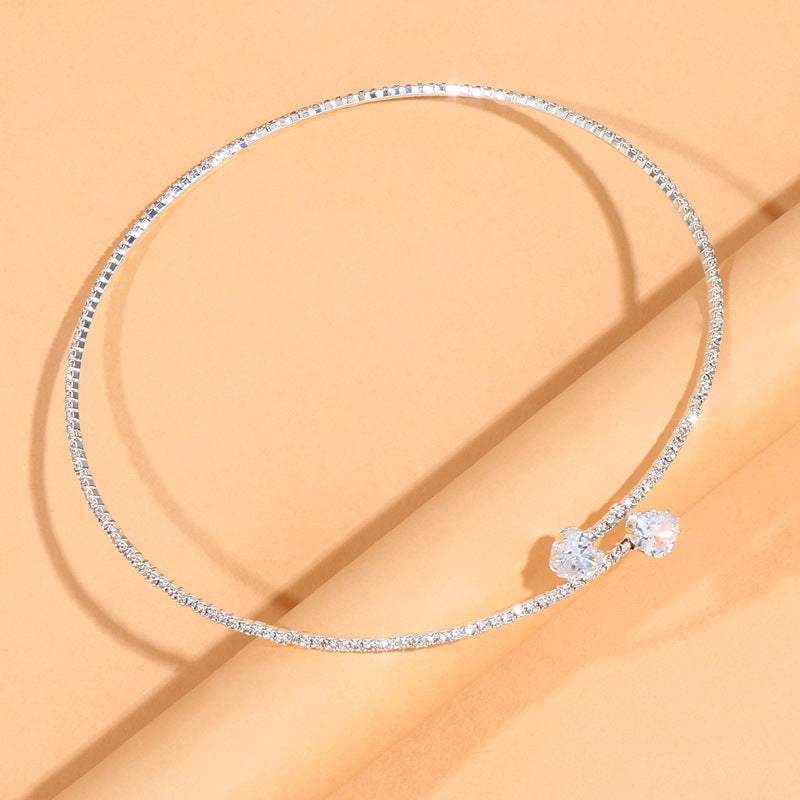 Rhinestone Heart Collar