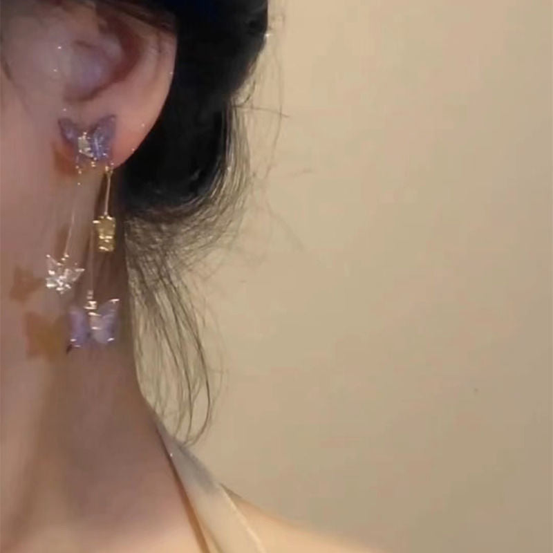 Purple Butterfly Earrings