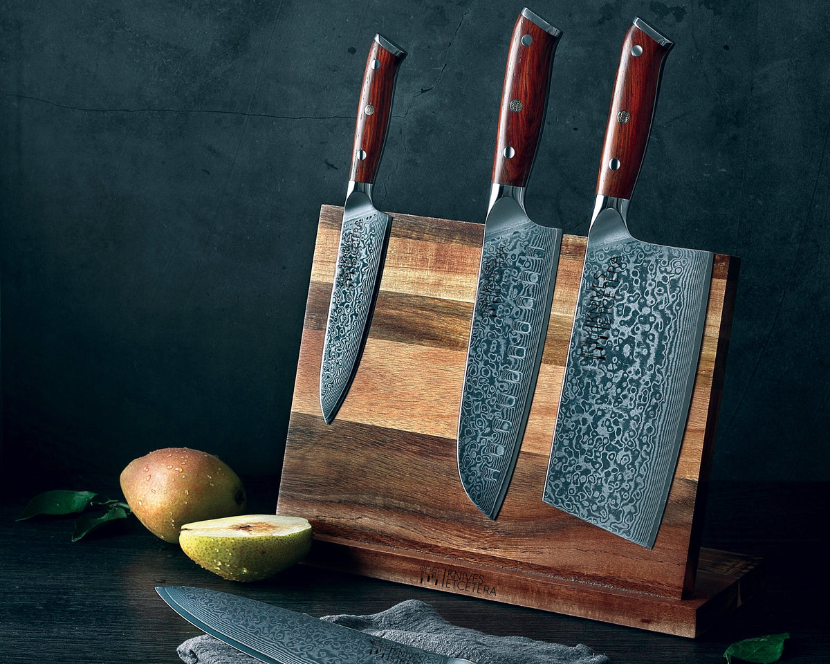 Acacia Wood Magnetic Knife Stand