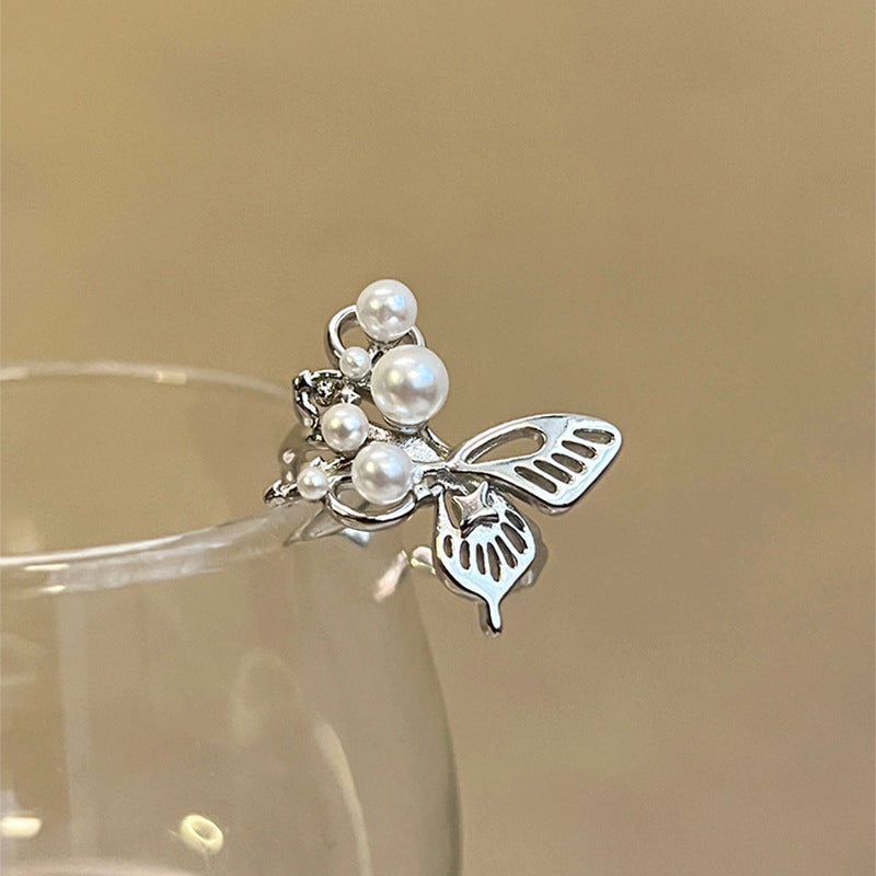 Butterfly Pearl Art Ring
