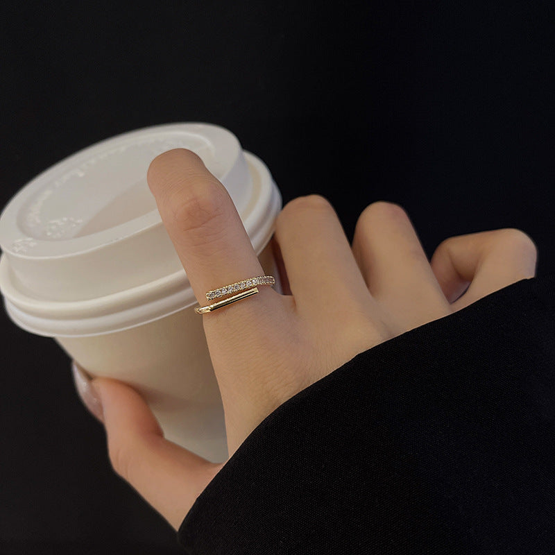 Asymmetrical Zirconia Adjustable Ring