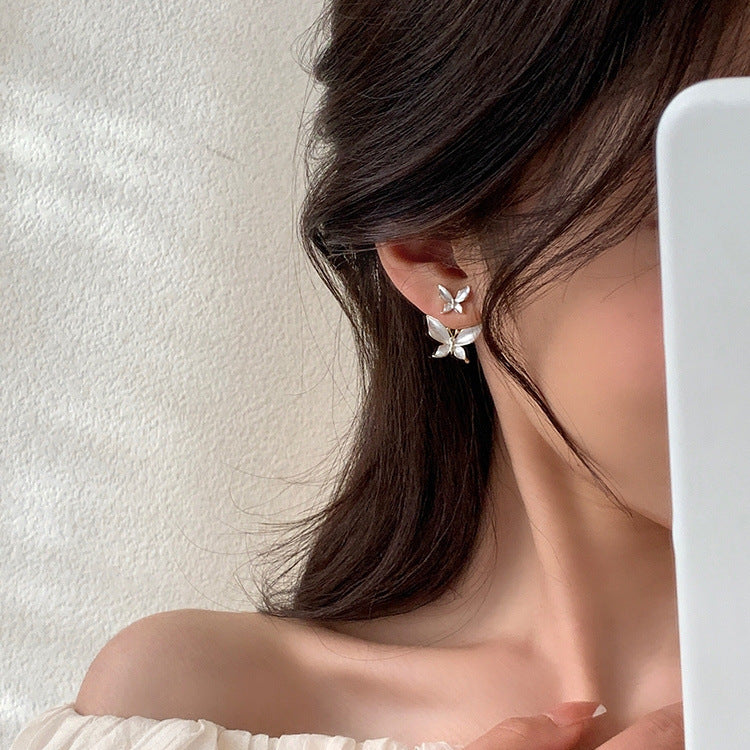White Butterfly Earrings