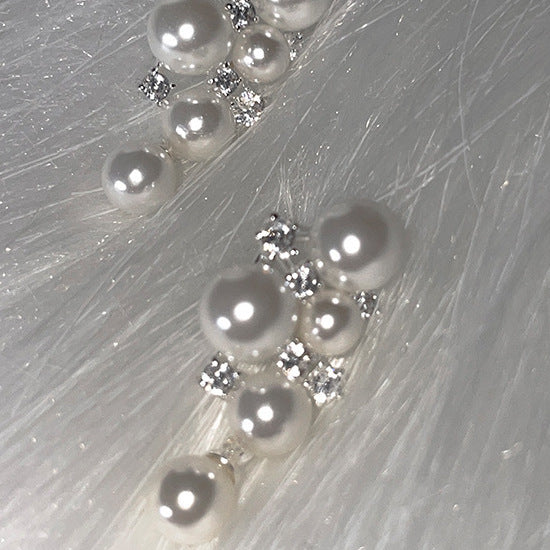 Pearl Zirconia Stud Earrings