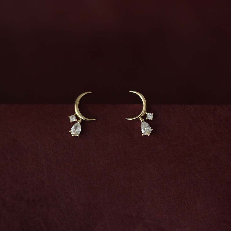 925 Sterling Silver Mini Moon Earrings