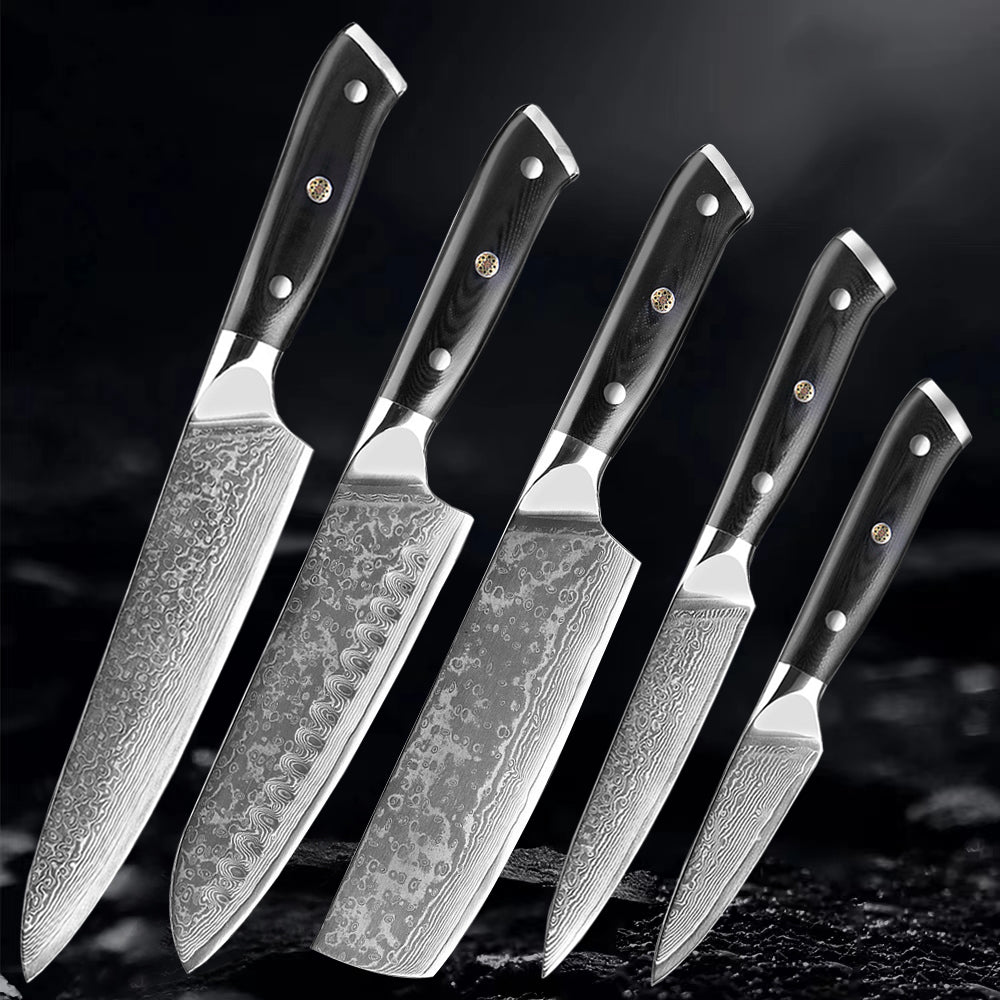 Akarui (あかるい) Japanese Santoku Chef Knife with Ebony Handle