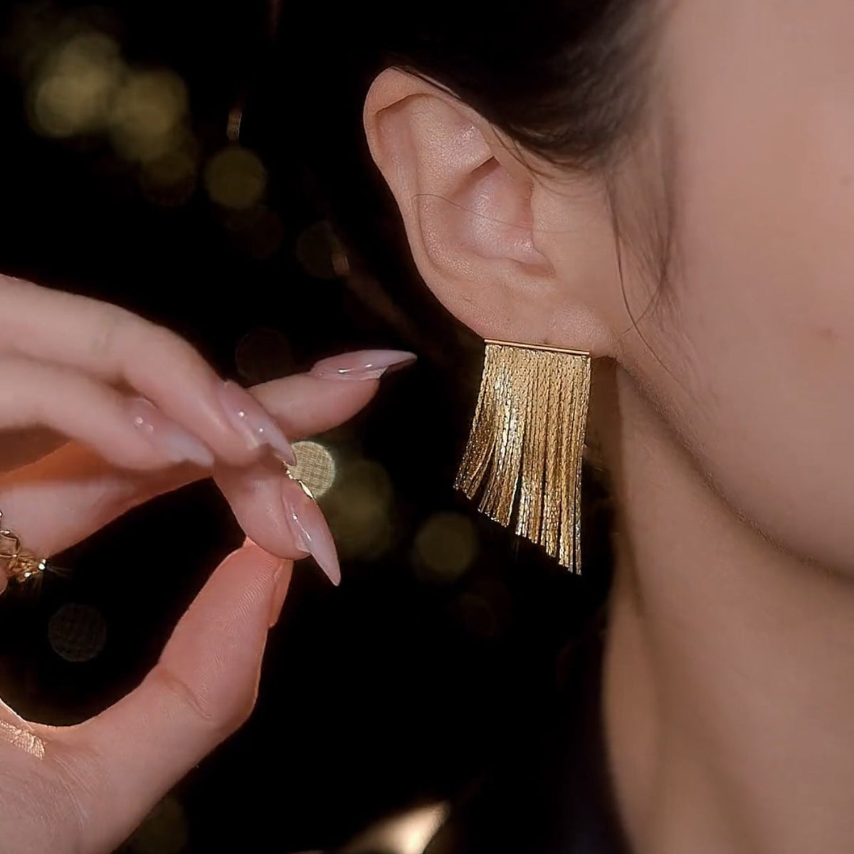 Geometric Tassel Earrings