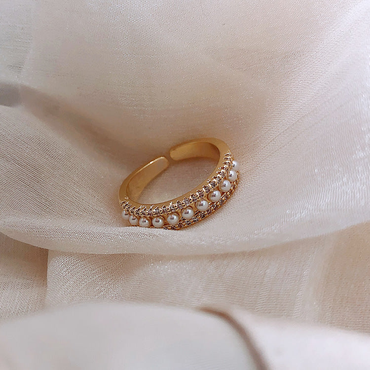 Luxury Gold Pearl Ring