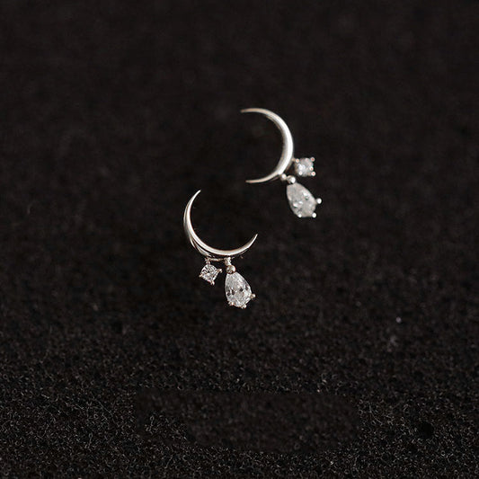 925 Sterling Silver Mini Moon Earrings