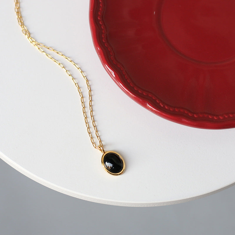 Cat's eye stone vintage necklace
