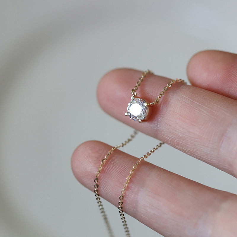 Gold-plated zirconia necklace in 925 silver