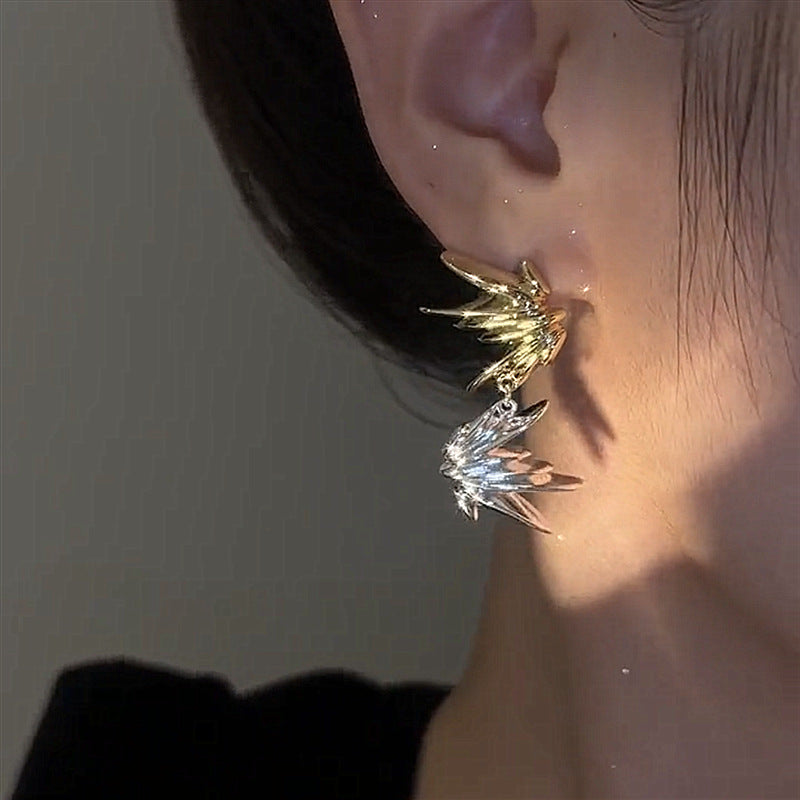 Gold and Silver Wings Earrings