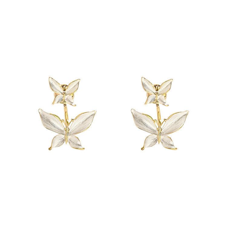 White Butterfly Earrings
