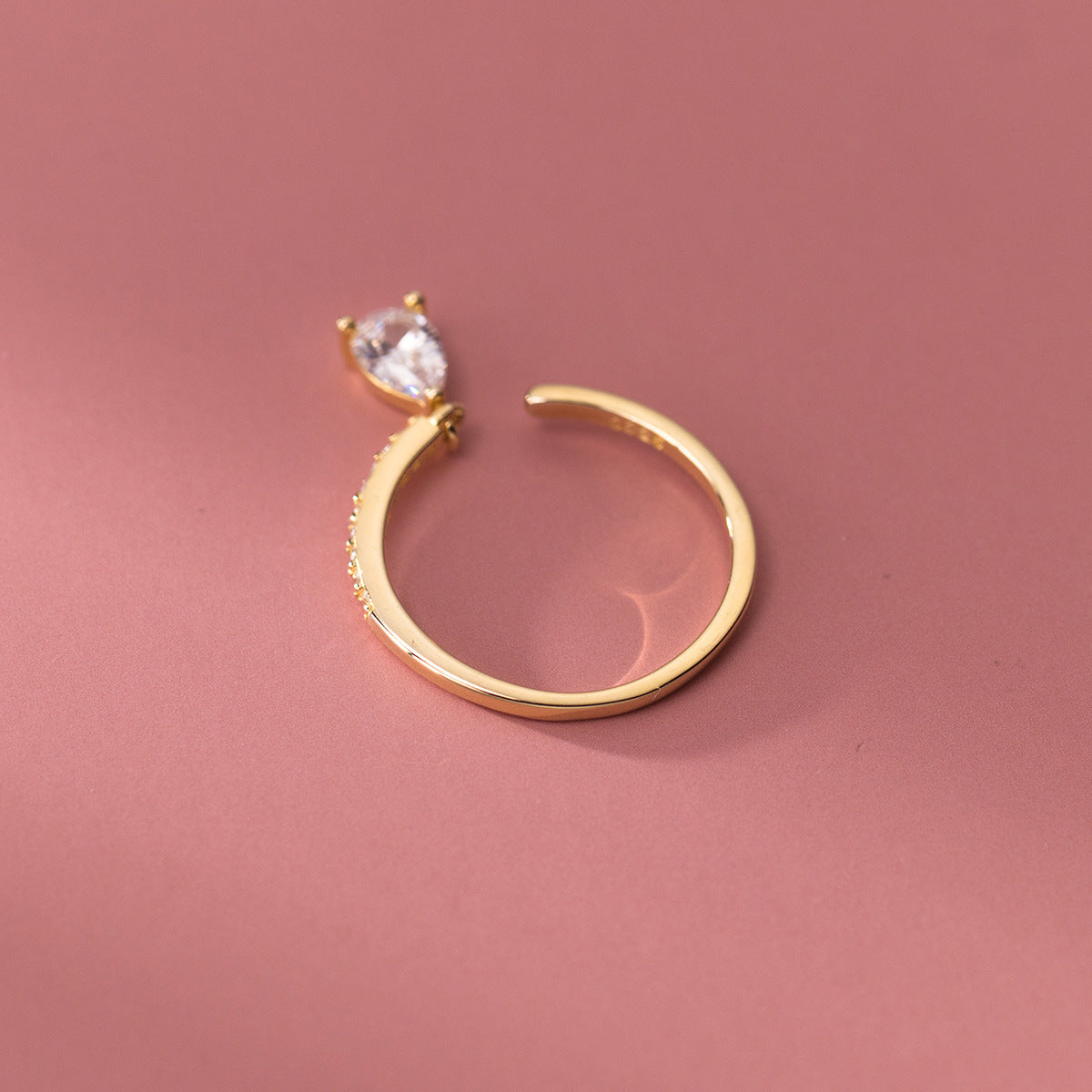 s925 Sterling Silver Drops Adjustable Ring