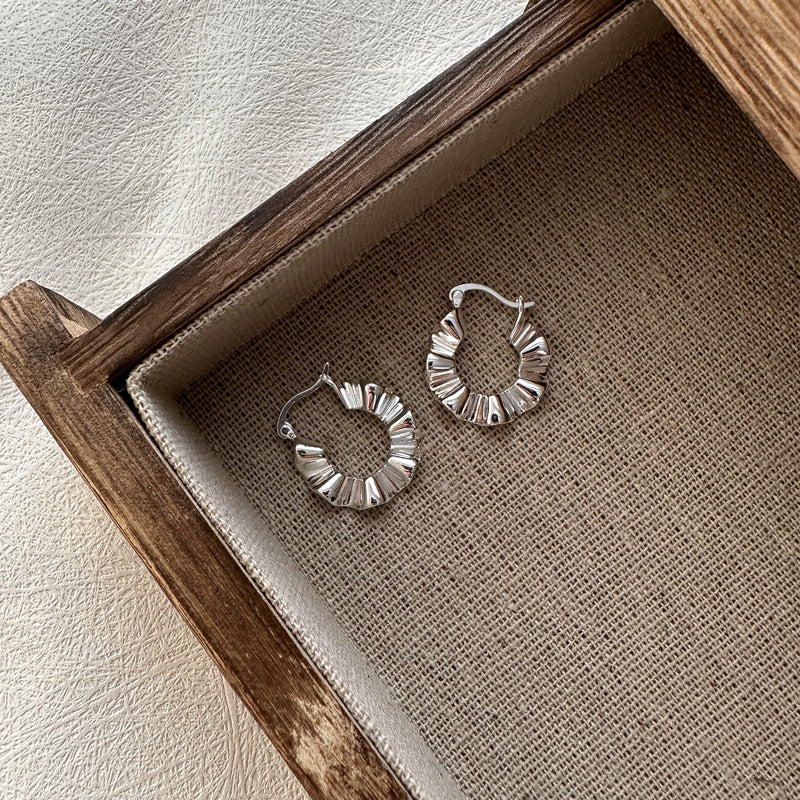 Sterling Silver Ruffle Earrings