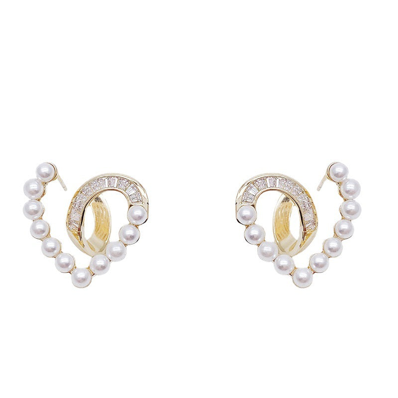 Love Crystal Pearl Earrings
