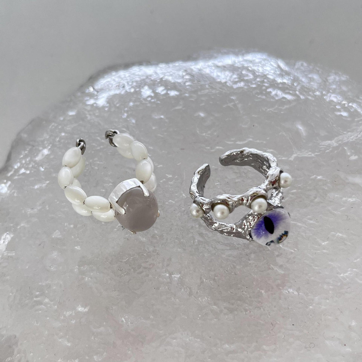 Cat's Eye Pearl Adjustable Ring