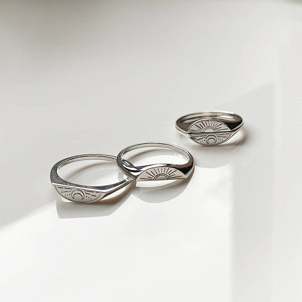 Sun and Moon Pair Ring