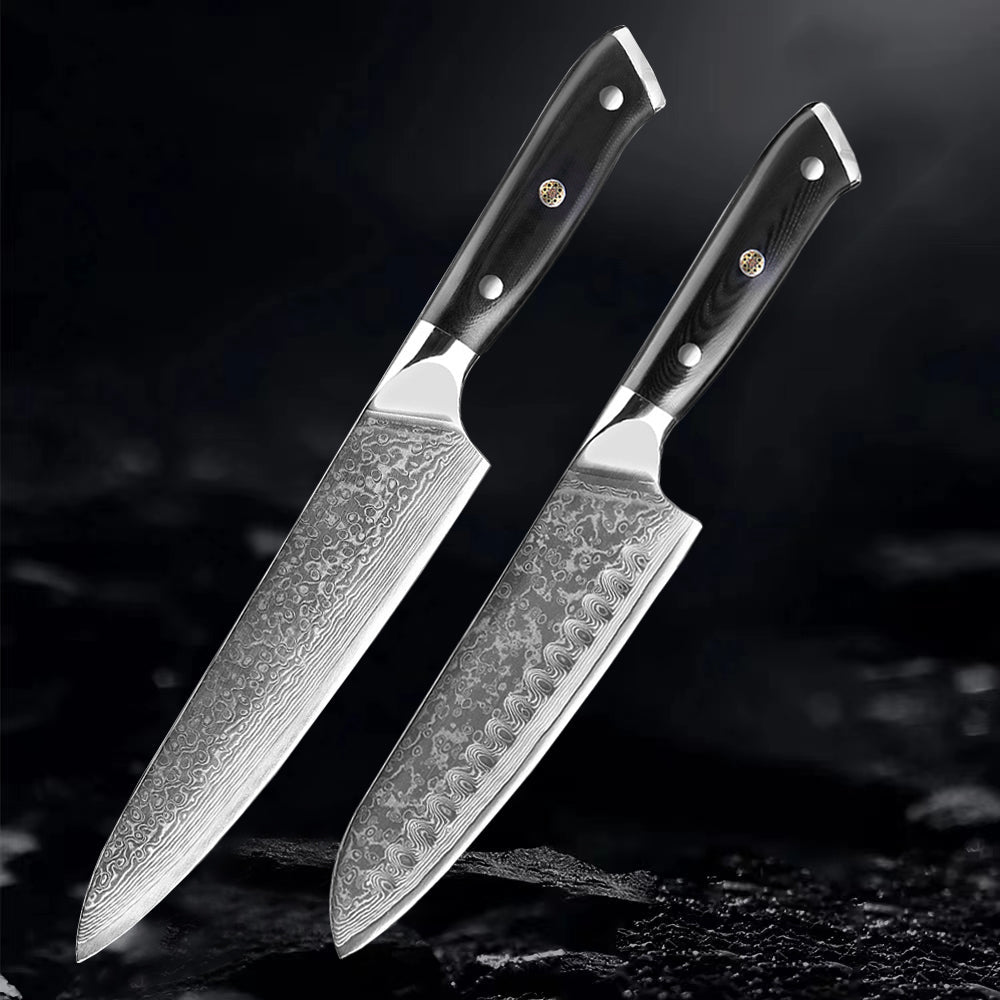 Akarui (あかるい) Japanese Santoku Chef Knife with Ebony Handle