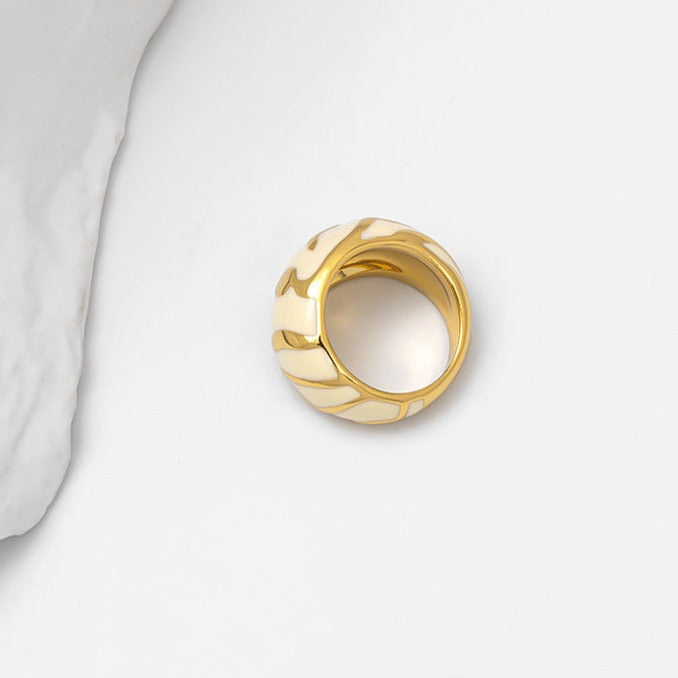 Enamel Irregular Floral Vintage Ring