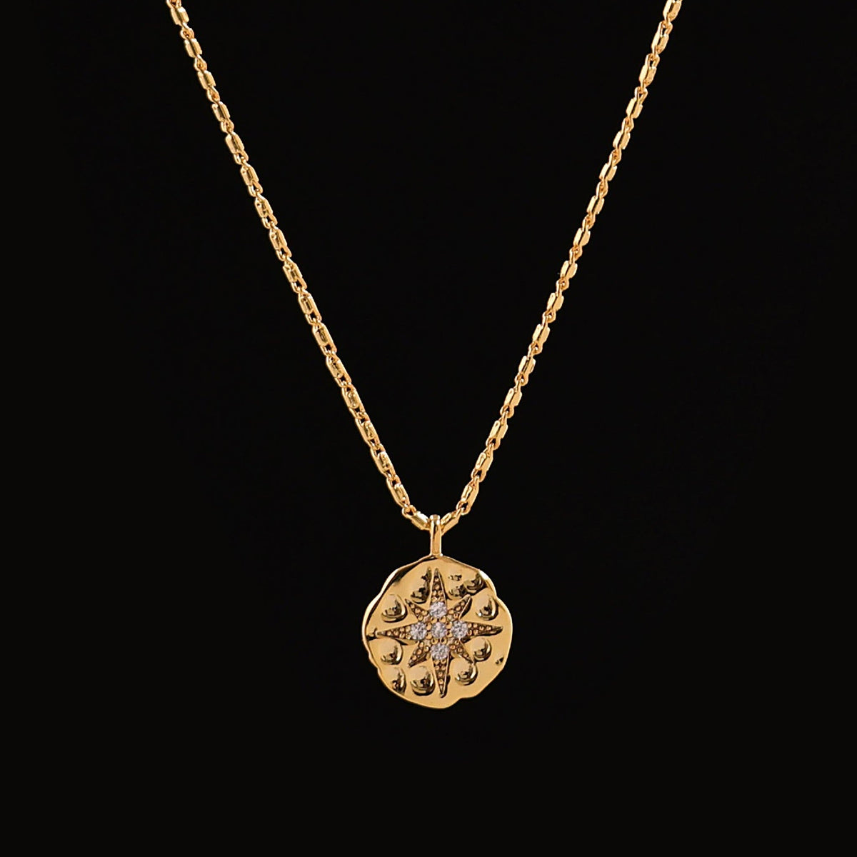 Polaris Coin Button Pendant Necklace