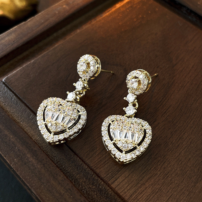 Zirconia Heart Earrings
