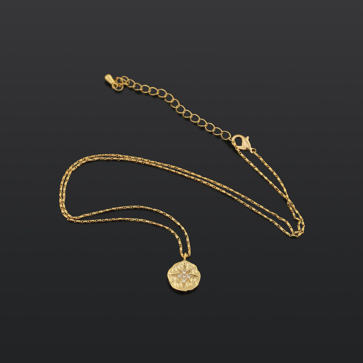 Polaris Coin Button Pendant Necklace