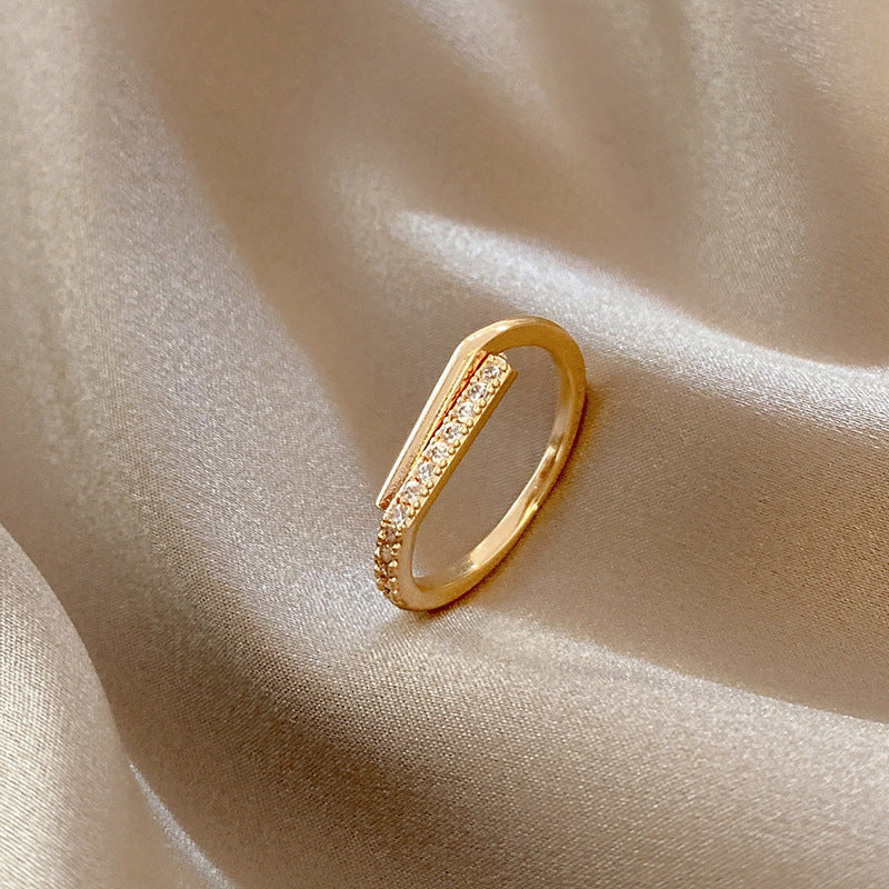 Asymmetrical Zirconia Adjustable Ring